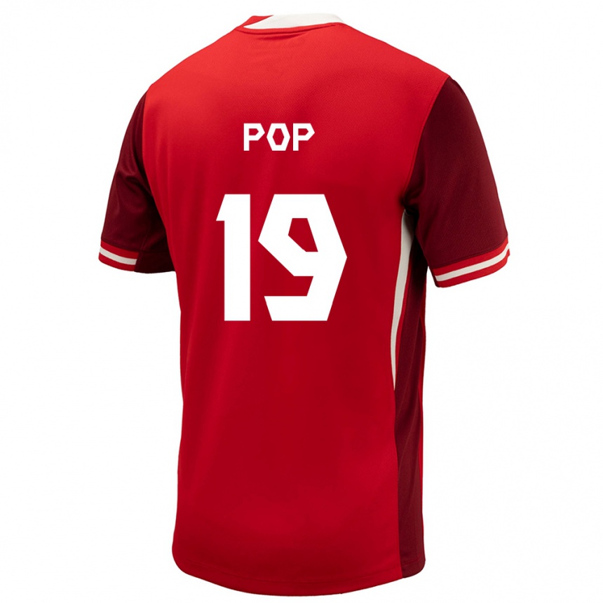 Kids Football Canada Erik Pop #19 Red Home Jersey 24-26 T-Shirt