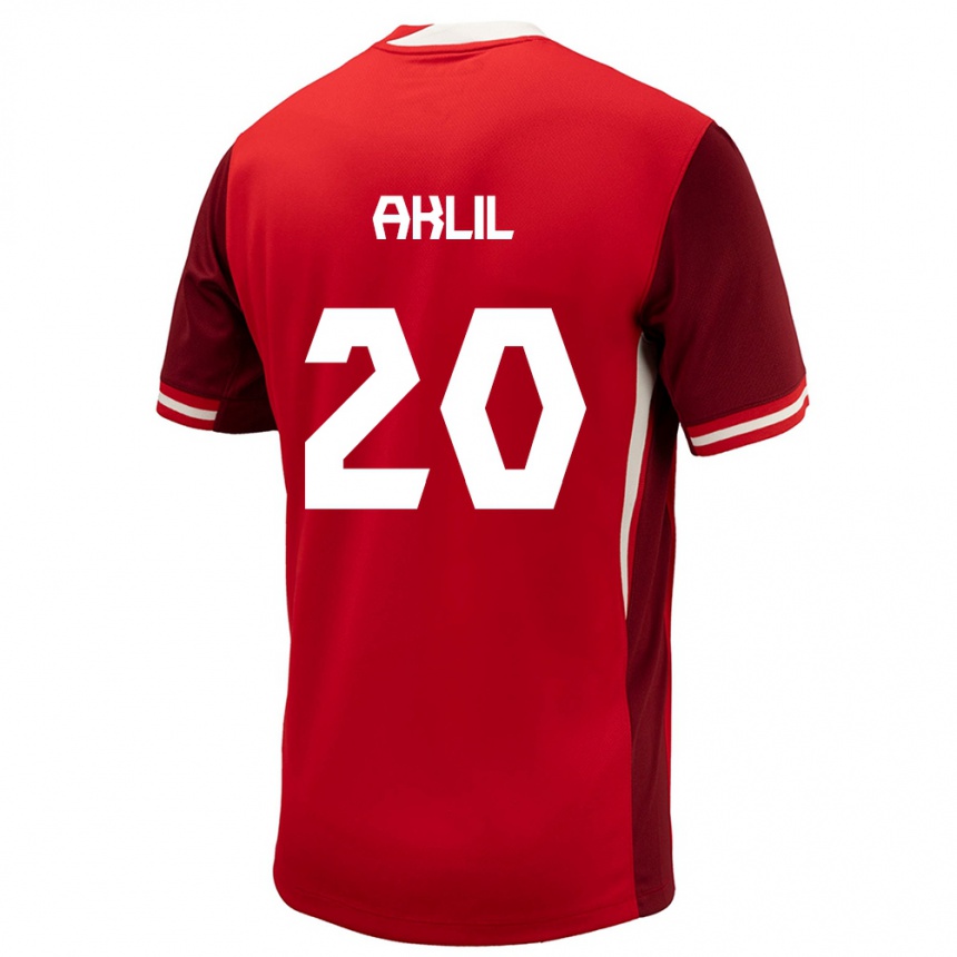 Kids Football Canada Lino Aklil #20 Red Home Jersey 24-26 T-Shirt