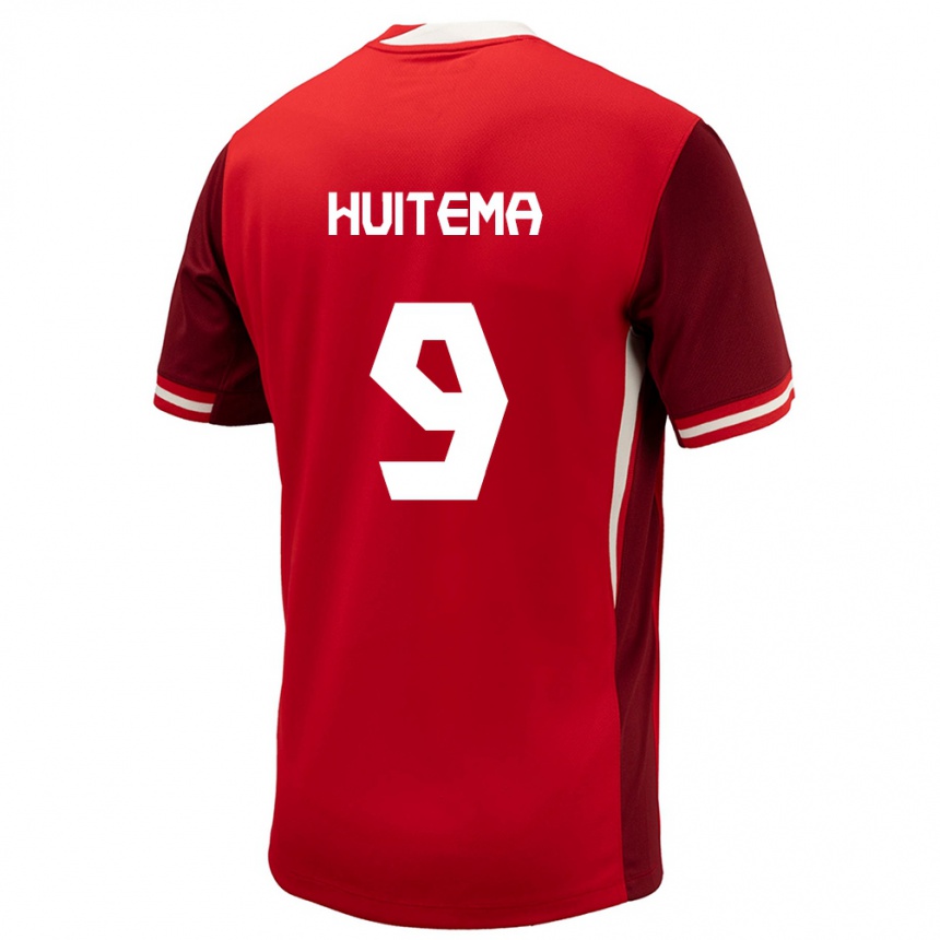 Kids Football Canada Jordyn Huitema #9 Red Home Jersey 24-26 T-Shirt