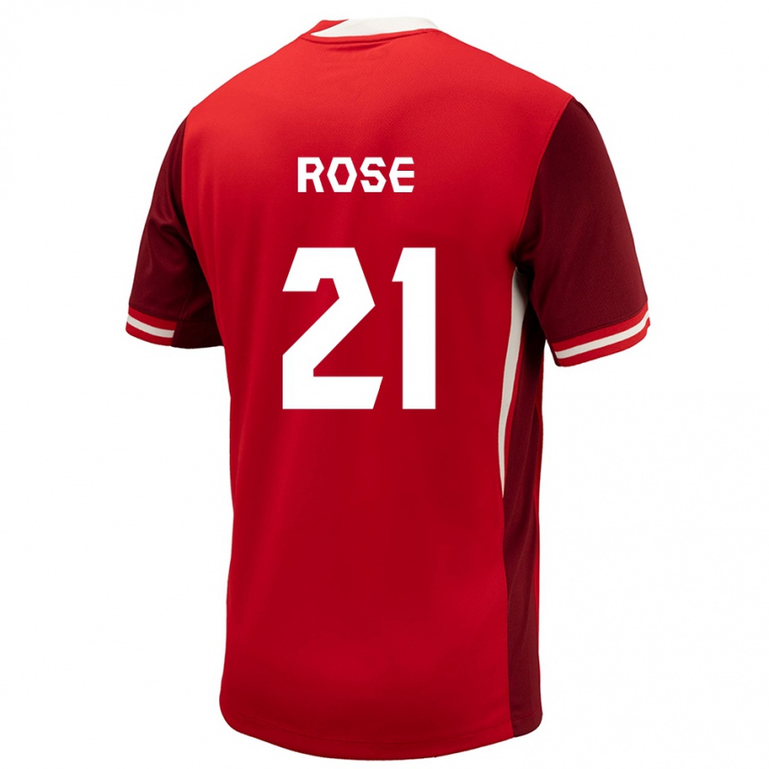 Kids Football Canada Jade Rose #21 Red Home Jersey 24-26 T-Shirt