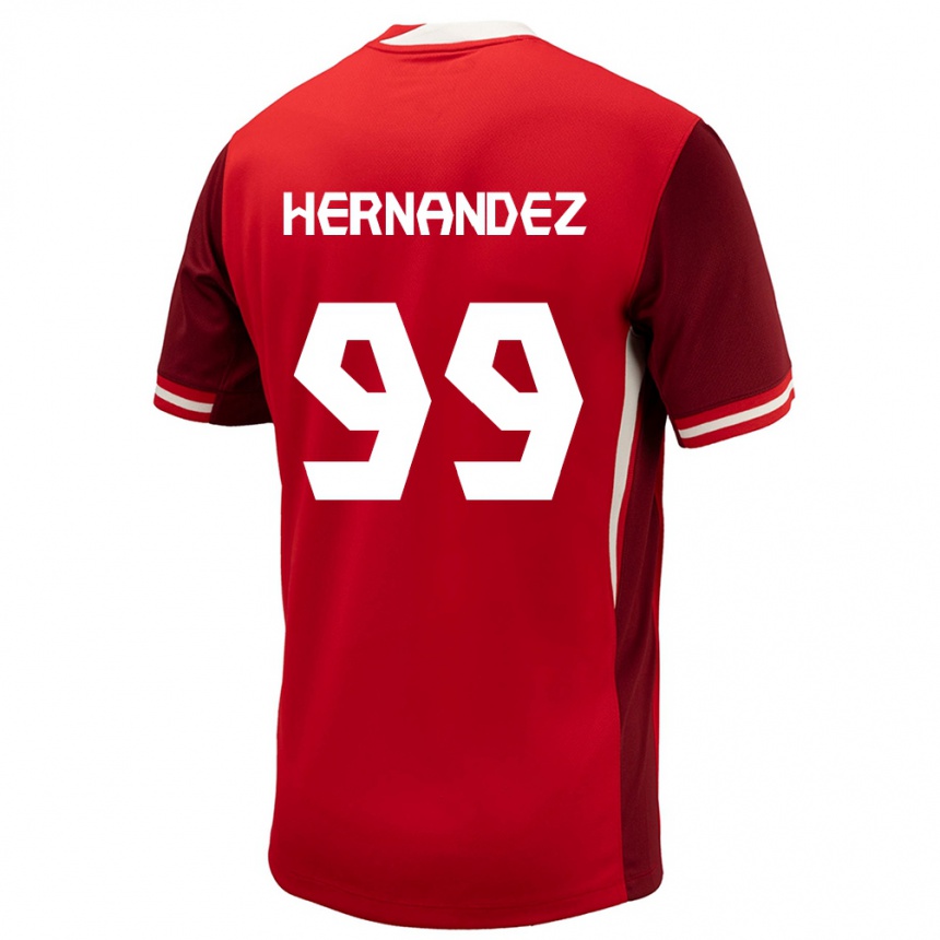 Kids Football Canada Jeneva Hernandez Gray #99 Red Home Jersey 24-26 T-Shirt