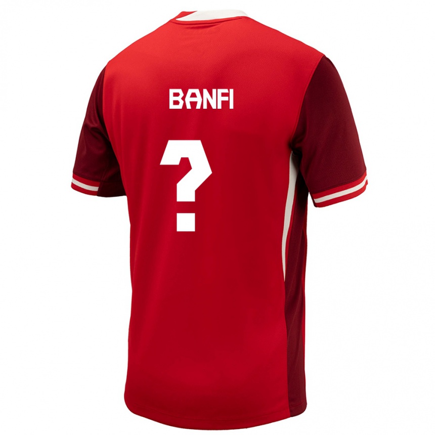 Kids Football Canada Samuel Banfi #0 Red Home Jersey 24-26 T-Shirt