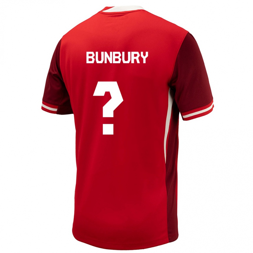 Kids Football Canada Mataeo Bunbury #0 Red Home Jersey 24-26 T-Shirt