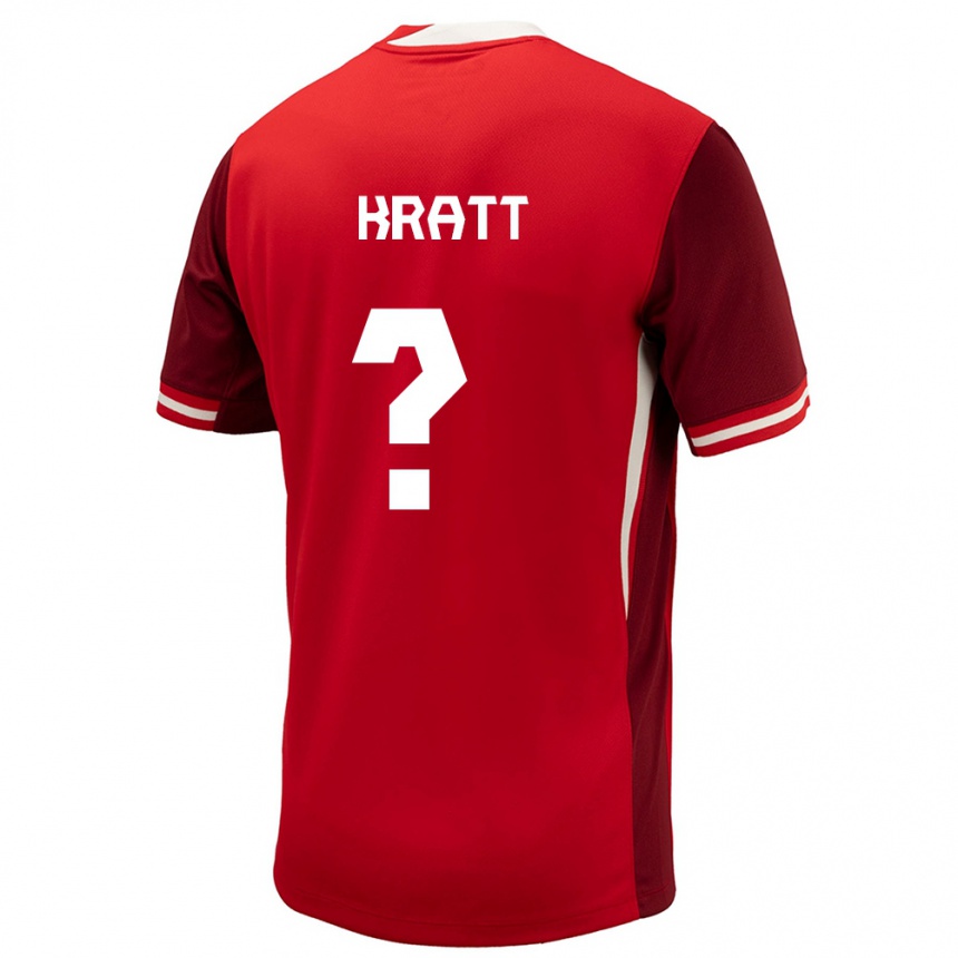 Kids Football Canada Ronan Kratt #0 Red Home Jersey 24-26 T-Shirt