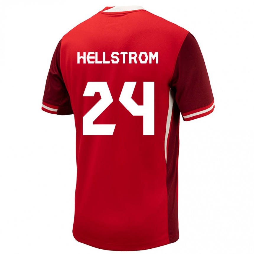 Kids Football Canada Jenna Hellstrom #24 Red Home Jersey 24-26 T-Shirt