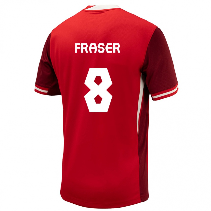 Kids Football Canada Liam Fraser #8 Red Home Jersey 24-26 T-Shirt