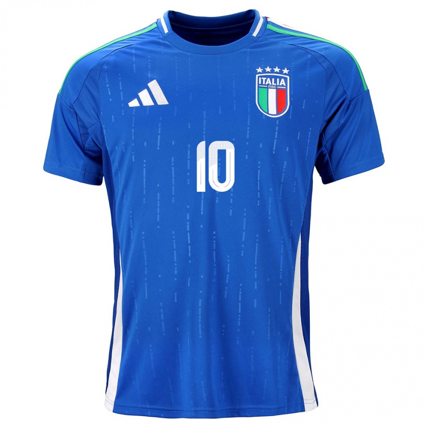 Kids Football Italy Simone Pafundi #10 Blue Home Jersey 24-26 T-Shirt