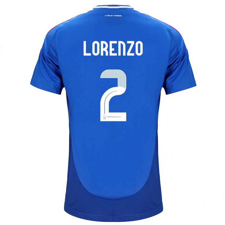 Kids Football Italy Giovanni Di Lorenzo #2 Blue Home Jersey 24-26 T-Shirt