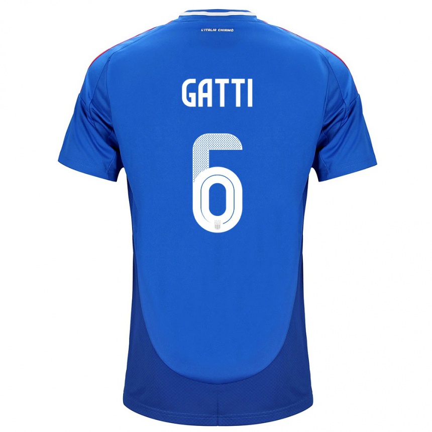 Kids Football Italy Federico Gatti #6 Blue Home Jersey 24-26 T-Shirt