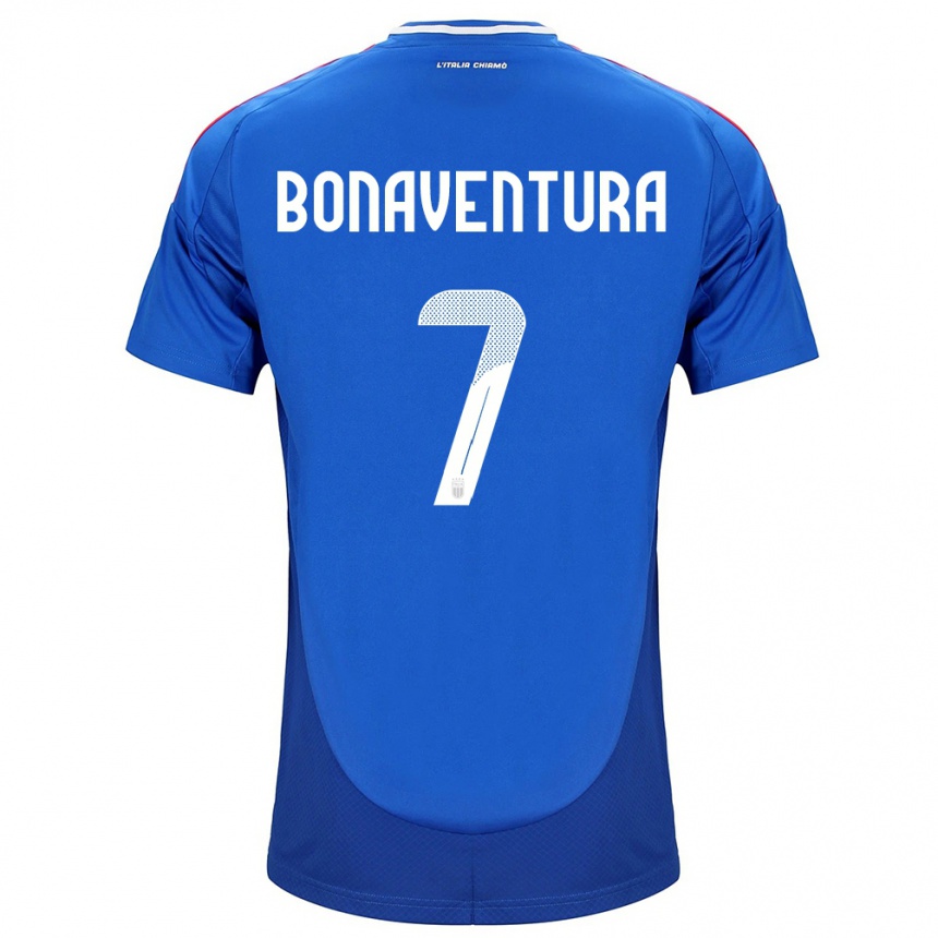 Kids Football Italy Giacomo Bonaventura #7 Blue Home Jersey 24-26 T-Shirt