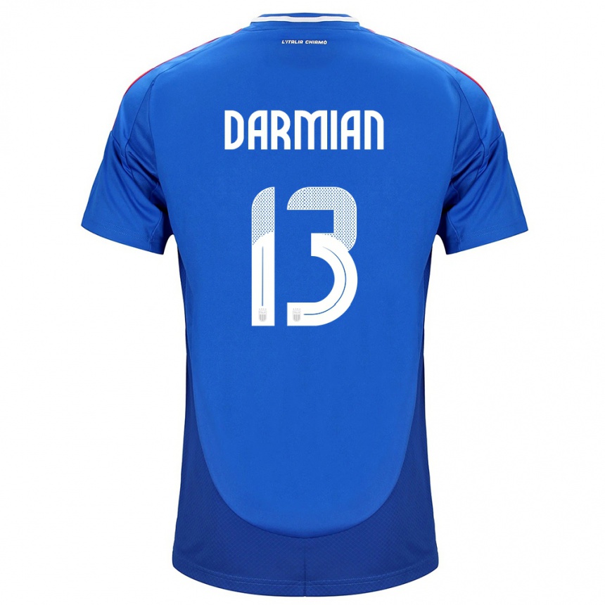 Kids Football Italy Matteo Darmian #13 Blue Home Jersey 24-26 T-Shirt