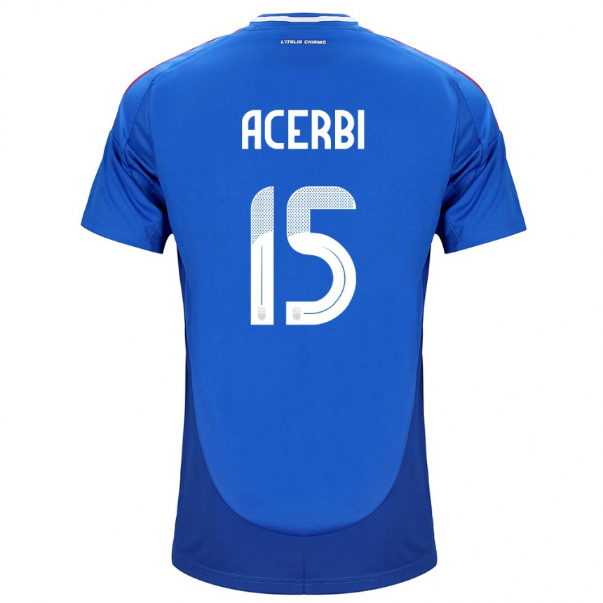 Kids Football Italy Francesco Acerbi #15 Blue Home Jersey 24-26 T-Shirt