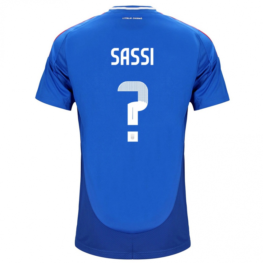 Kids Football Italy Jacopo Sassi #0 Blue Home Jersey 24-26 T-Shirt