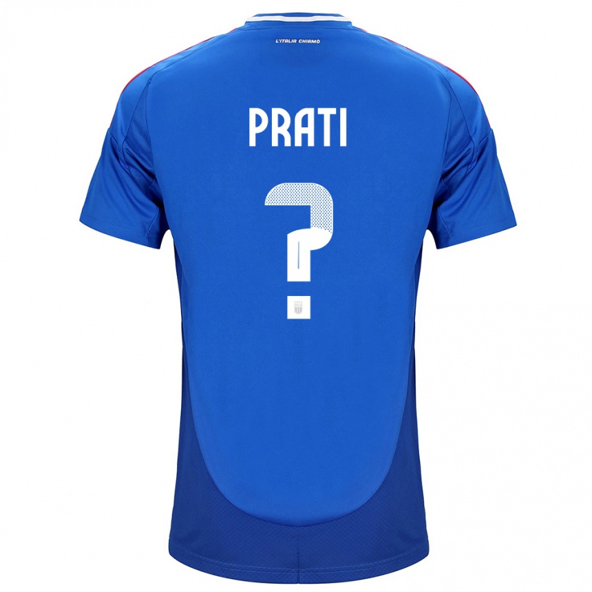 Kids Football Italy Matteo Prati #0 Blue Home Jersey 24-26 T-Shirt