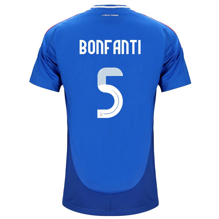 Kids Football Italy Giovanni Bonfanti #5 Blue Home Jersey 24-26 T-Shirt