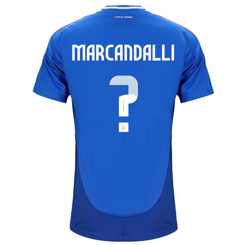 Kids Football Italy Alessandro Marcandalli #0 Blue Home Jersey 24-26 T-Shirt