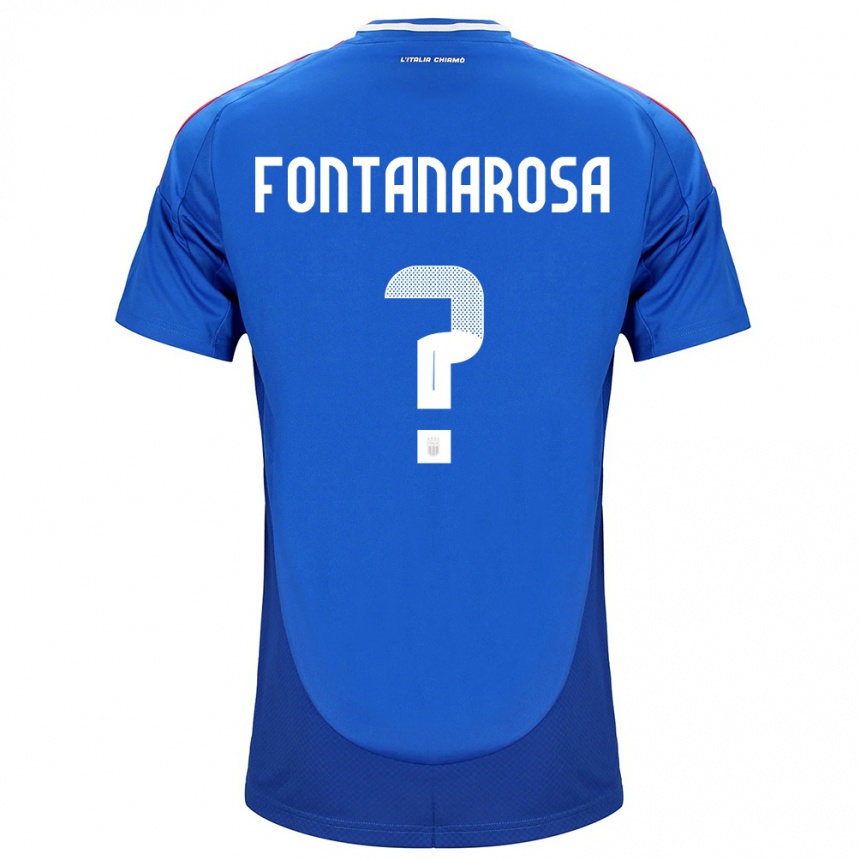 Kids Football Italy Alessandro Fontanarosa #0 Blue Home Jersey 24-26 T-Shirt