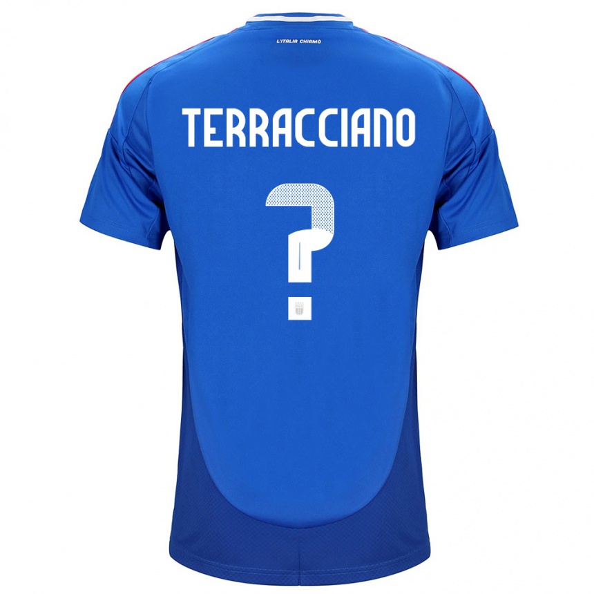 Kids Football Italy Filippo Terracciano #0 Blue Home Jersey 24-26 T-Shirt