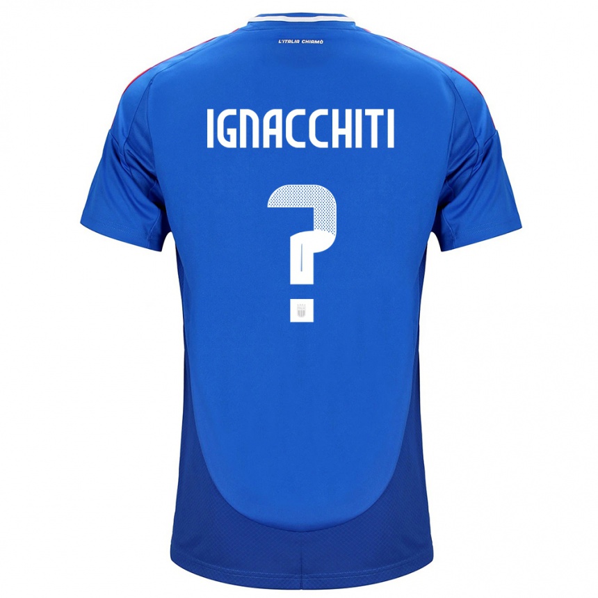 Kids Football Italy Lorenzo Ignacchiti #0 Blue Home Jersey 24-26 T-Shirt