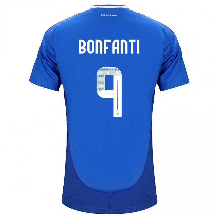 Kids Football Italy Nicholas Bonfanti #9 Blue Home Jersey 24-26 T-Shirt