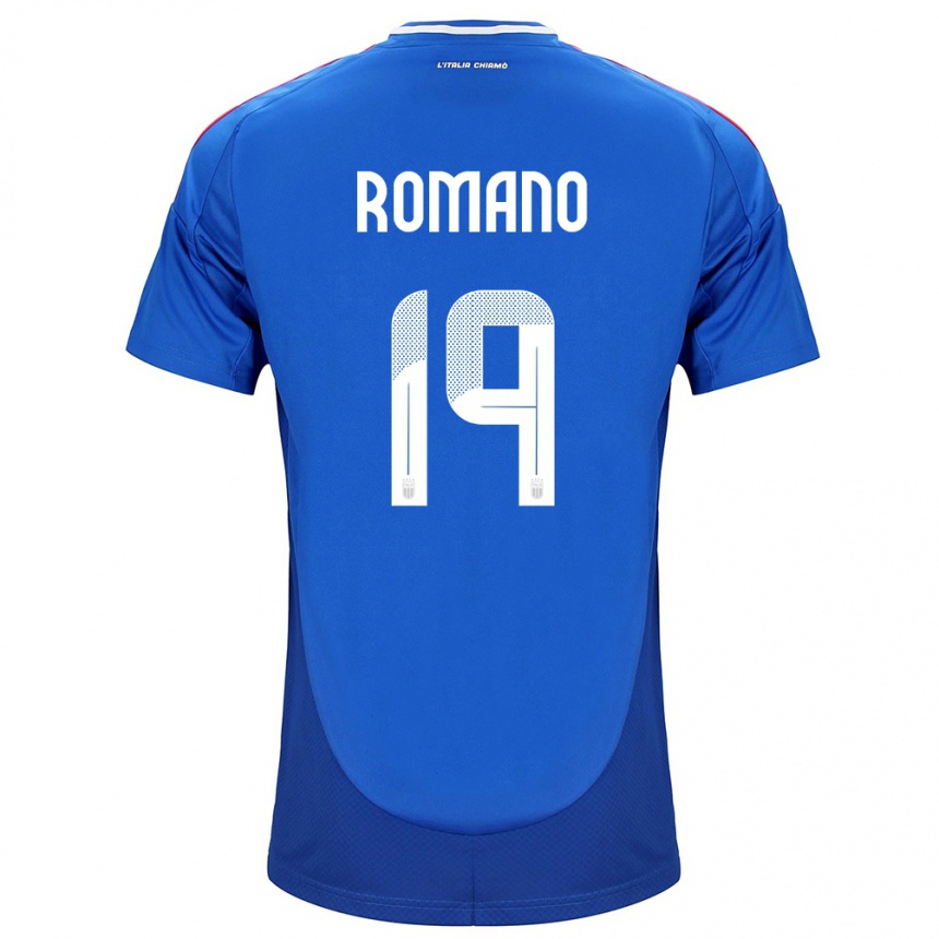 Kids Football Italy Marco Romano #19 Blue Home Jersey 24-26 T-Shirt