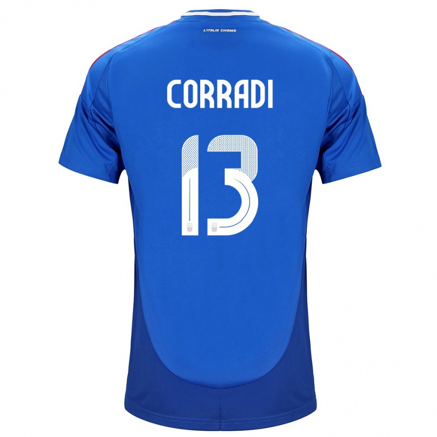 Kids Football Italy Christian Corradi #13 Blue Home Jersey 24-26 T-Shirt