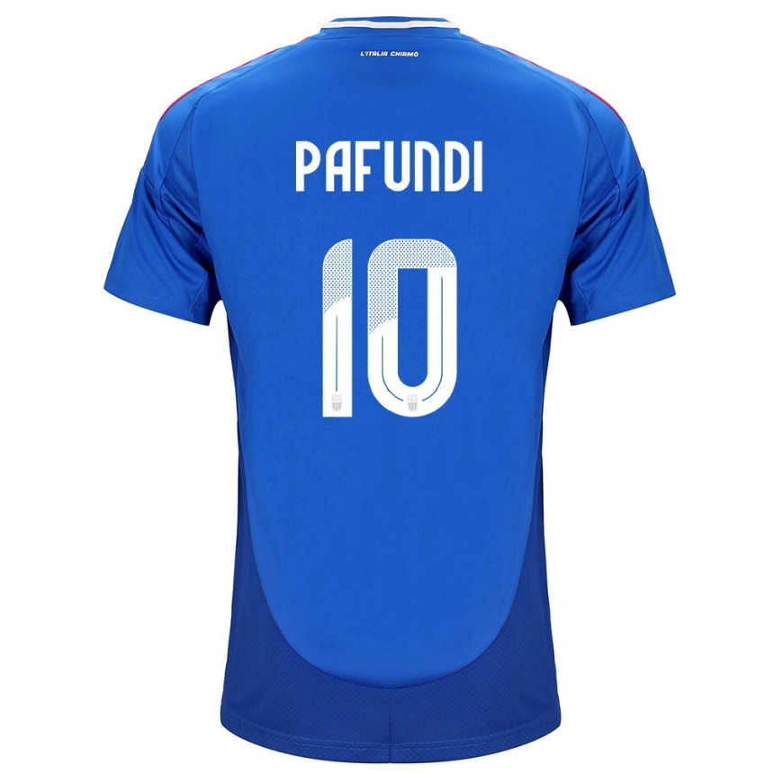 Kids Football Italy Simone Pafundi #10 Blue Home Jersey 24-26 T-Shirt