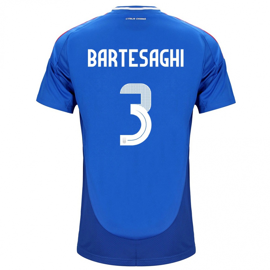 Kids Football Italy Davide Bartesaghi #3 Blue Home Jersey 24-26 T-Shirt