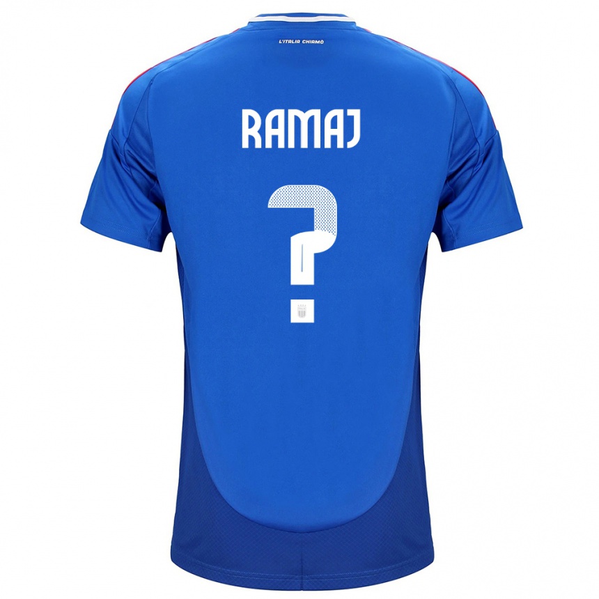 Kids Football Italy Gabriel Ramaj #0 Blue Home Jersey 24-26 T-Shirt