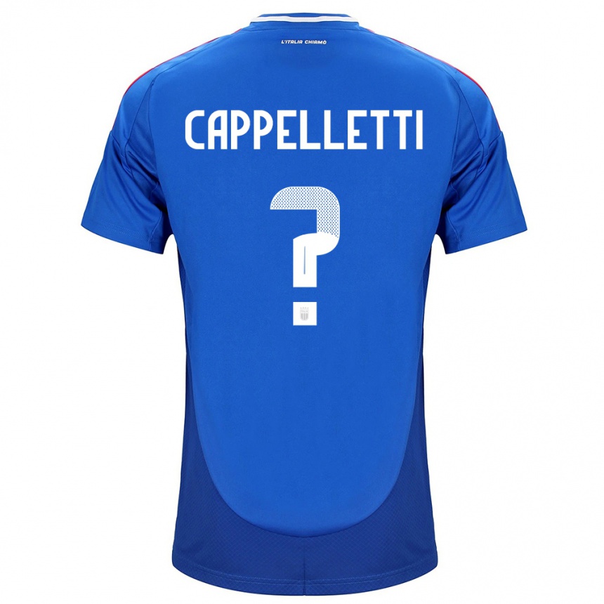 Kids Football Italy Mattia Cappelletti #0 Blue Home Jersey 24-26 T-Shirt