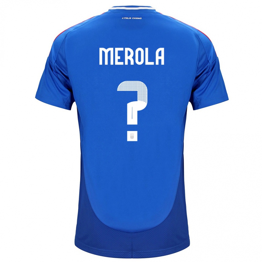 Kids Football Italy Antonio Stefano Merola #0 Blue Home Jersey 24-26 T-Shirt