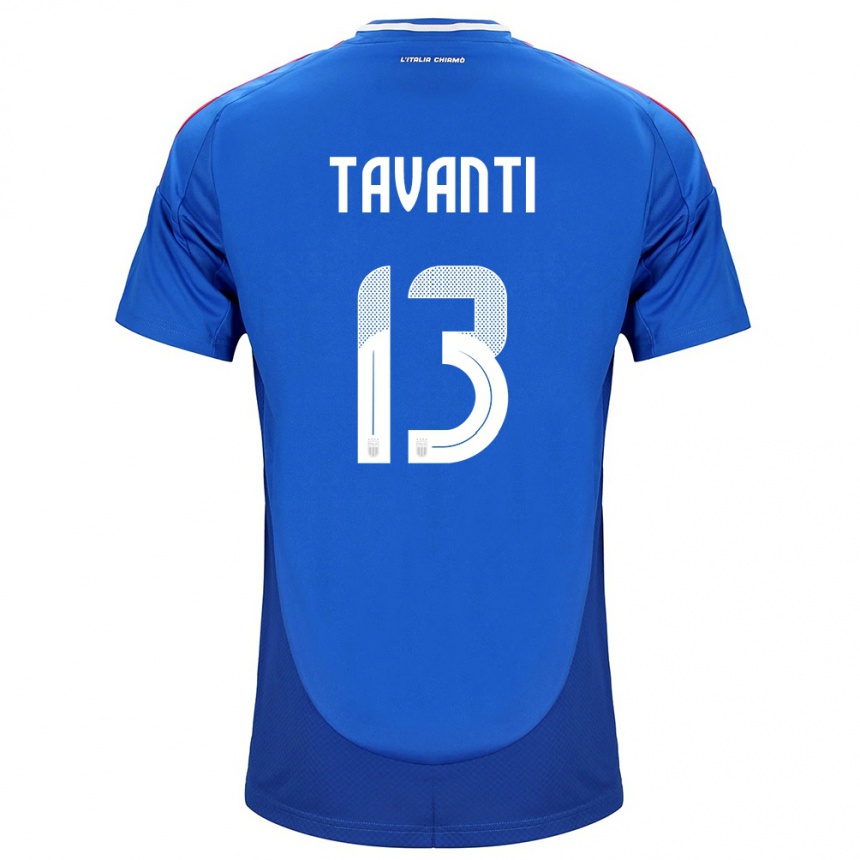 Kids Football Italy Samuele Tavanti #13 Blue Home Jersey 24-26 T-Shirt