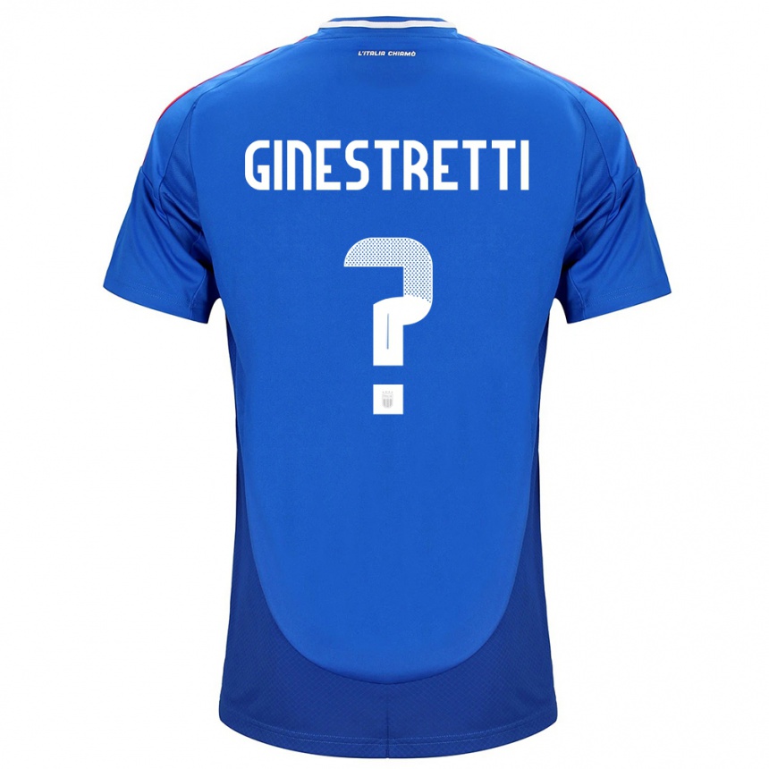 Kids Football Italy Davide Ginestretti #0 Blue Home Jersey 24-26 T-Shirt