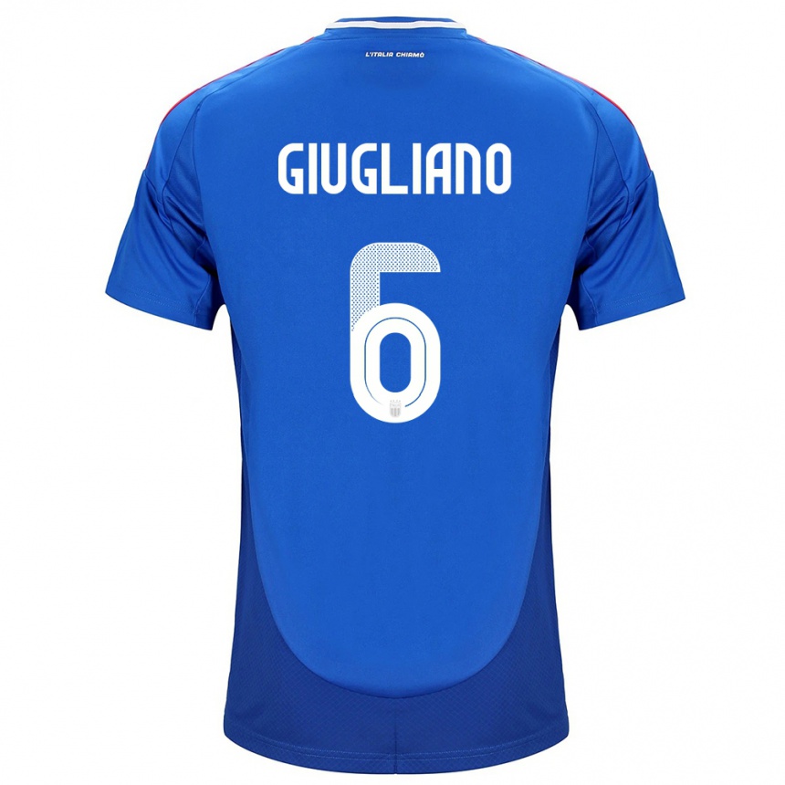 Kids Football Italy Manuela Giugliano #6 Blue Home Jersey 24-26 T-Shirt