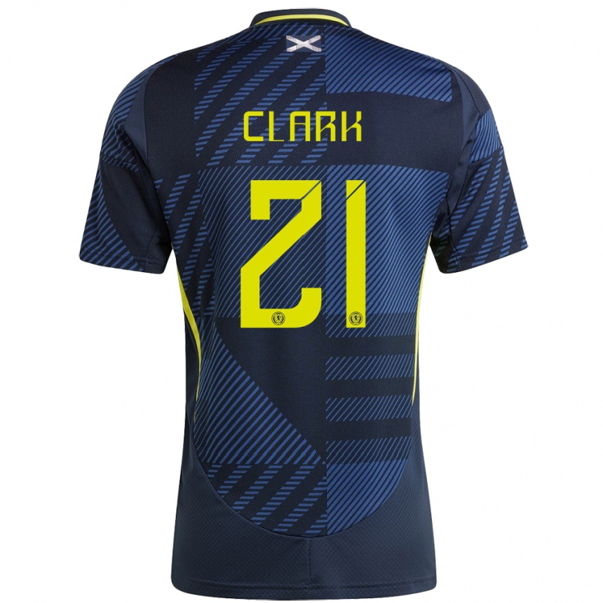 Kids Football Scotland Zander Clark #21 Dark Blue Home Jersey 24-26 T-Shirt