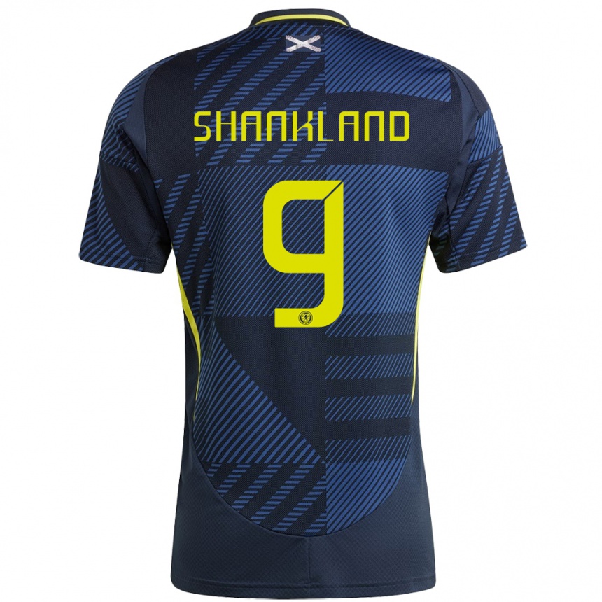 Kids Football Scotland Lawrence Shankland #9 Dark Blue Home Jersey 24-26 T-Shirt