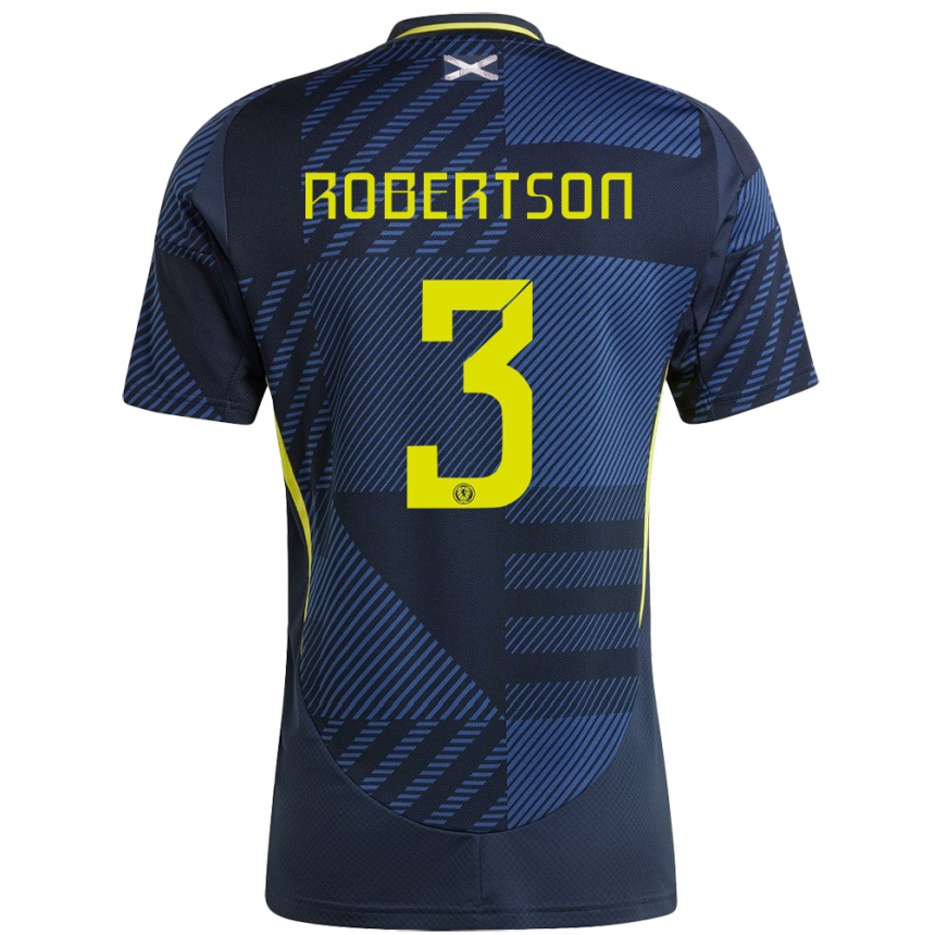 Kids Football Scotland Andrew Robertson #3 Dark Blue Home Jersey 24-26 T-Shirt