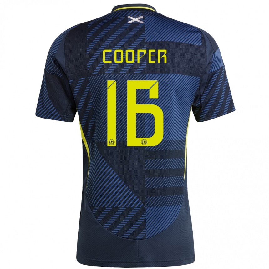 Kids Football Scotland Liam Cooper #16 Dark Blue Home Jersey 24-26 T-Shirt