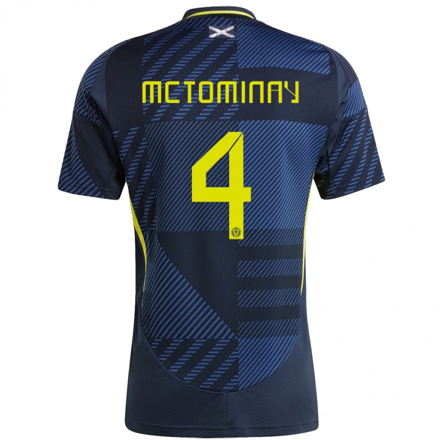 Kids Football Scotland Scott Mctominay #4 Dark Blue Home Jersey 24-26 T-Shirt
