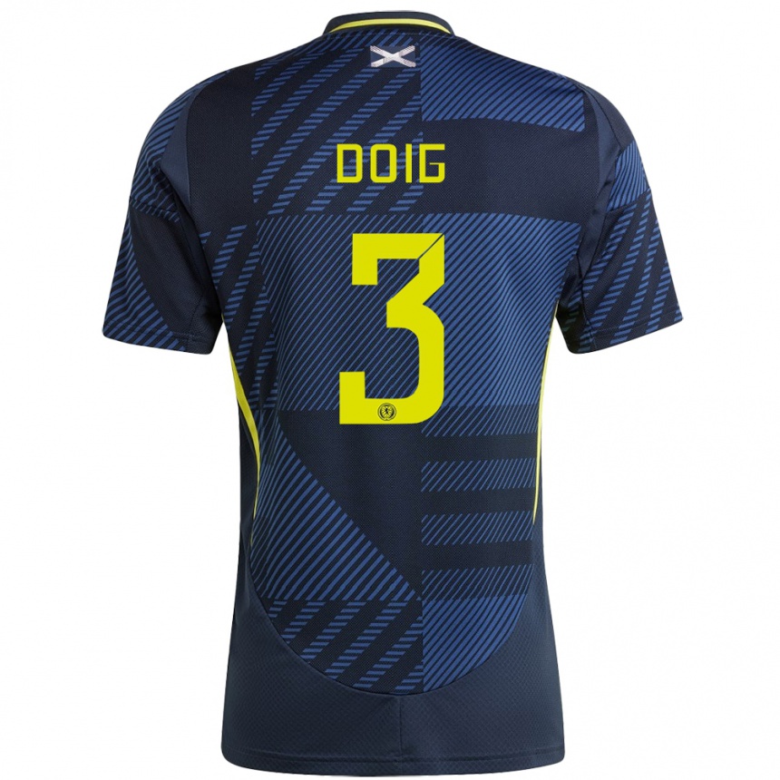 Kids Football Scotland Josh Doig #3 Dark Blue Home Jersey 24-26 T-Shirt