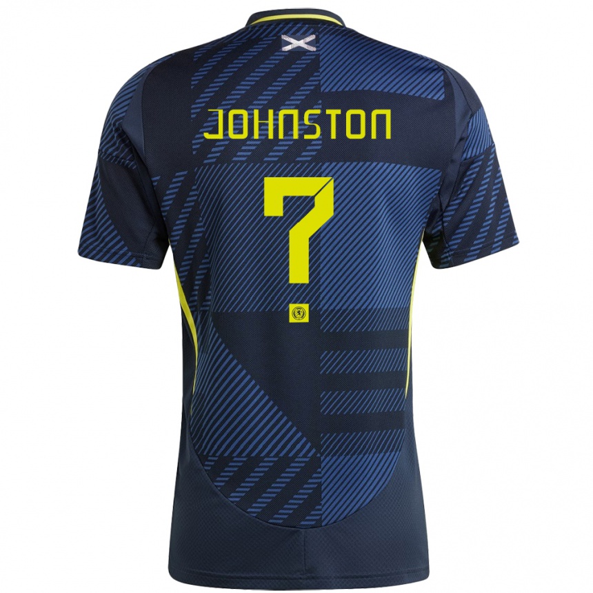 Kids Football Scotland Max Johnston #0 Dark Blue Home Jersey 24-26 T-Shirt