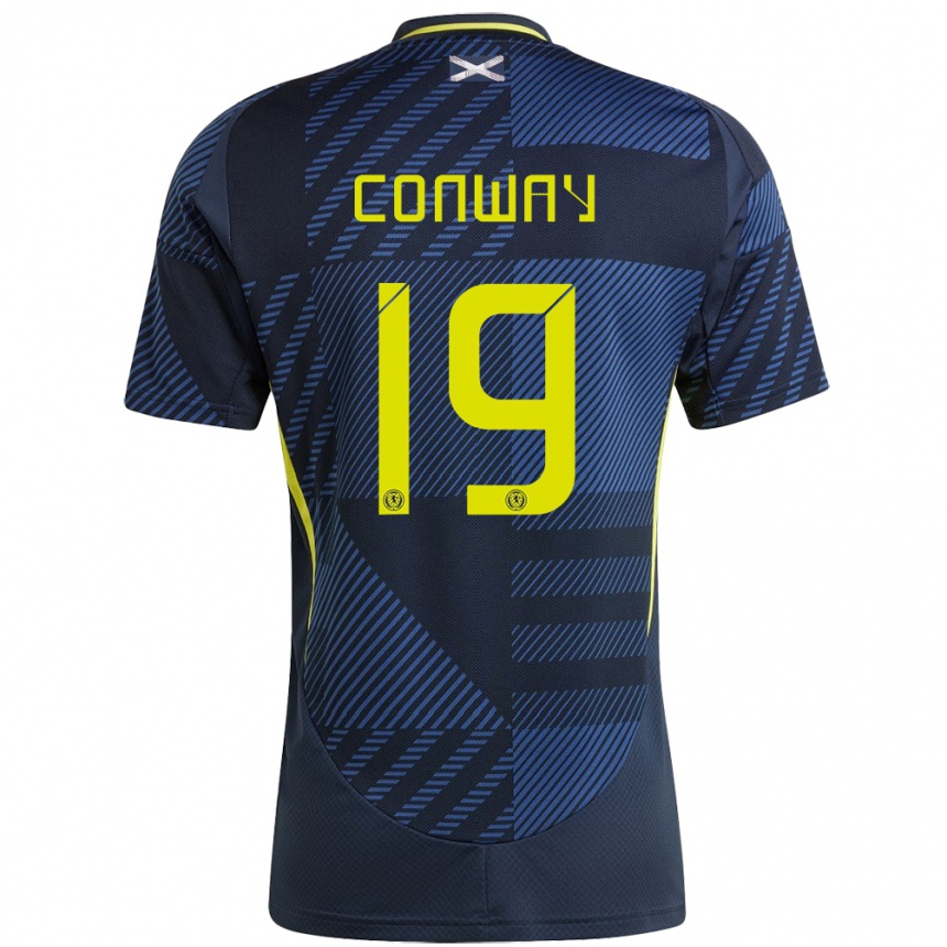 Kids Football Scotland Tommy Conway #19 Dark Blue Home Jersey 24-26 T-Shirt