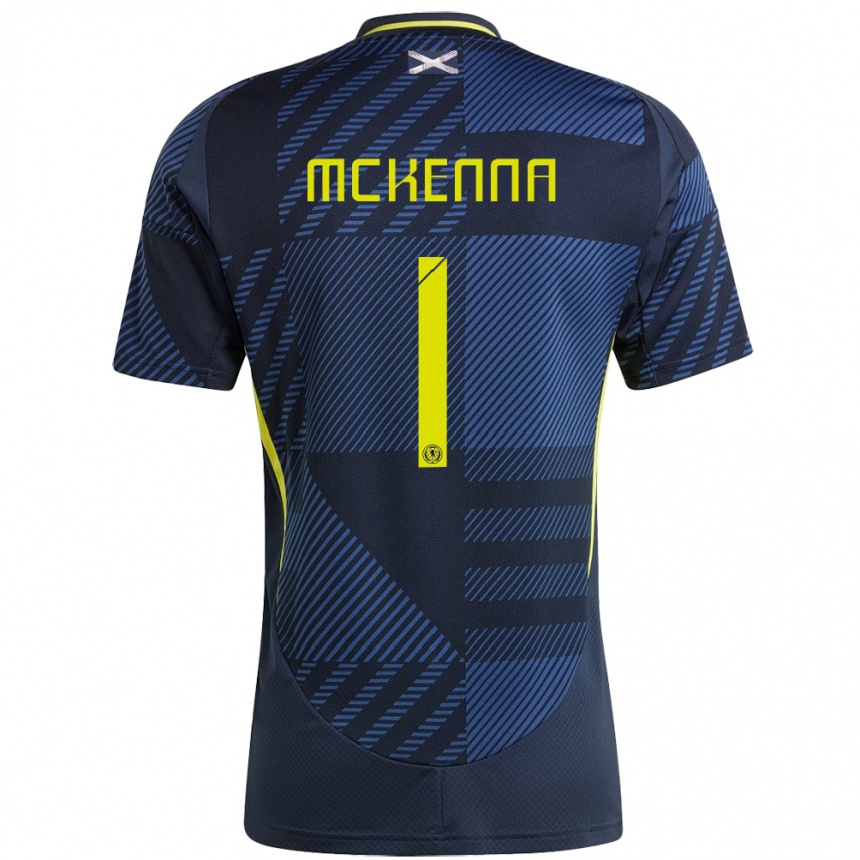 Kids Football Scotland Callan Mckenna #1 Dark Blue Home Jersey 24-26 T-Shirt