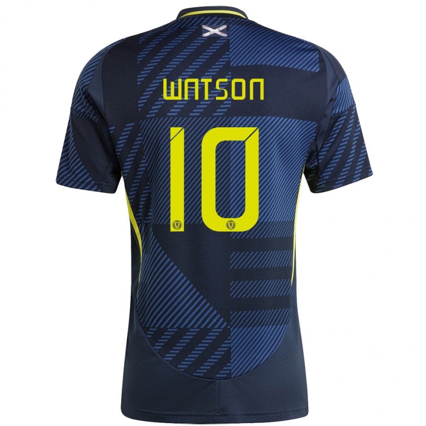 Kids Football Scotland David Watson #10 Dark Blue Home Jersey 24-26 T-Shirt