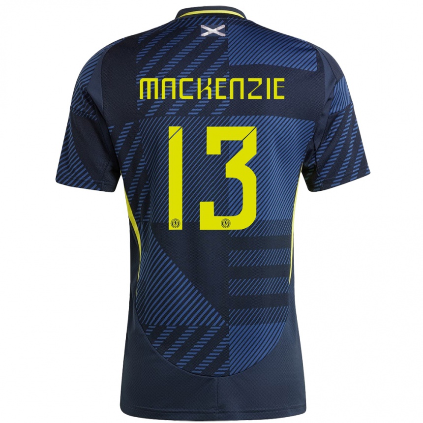 Kids Football Scotland Zander Mackenzie #13 Dark Blue Home Jersey 24-26 T-Shirt