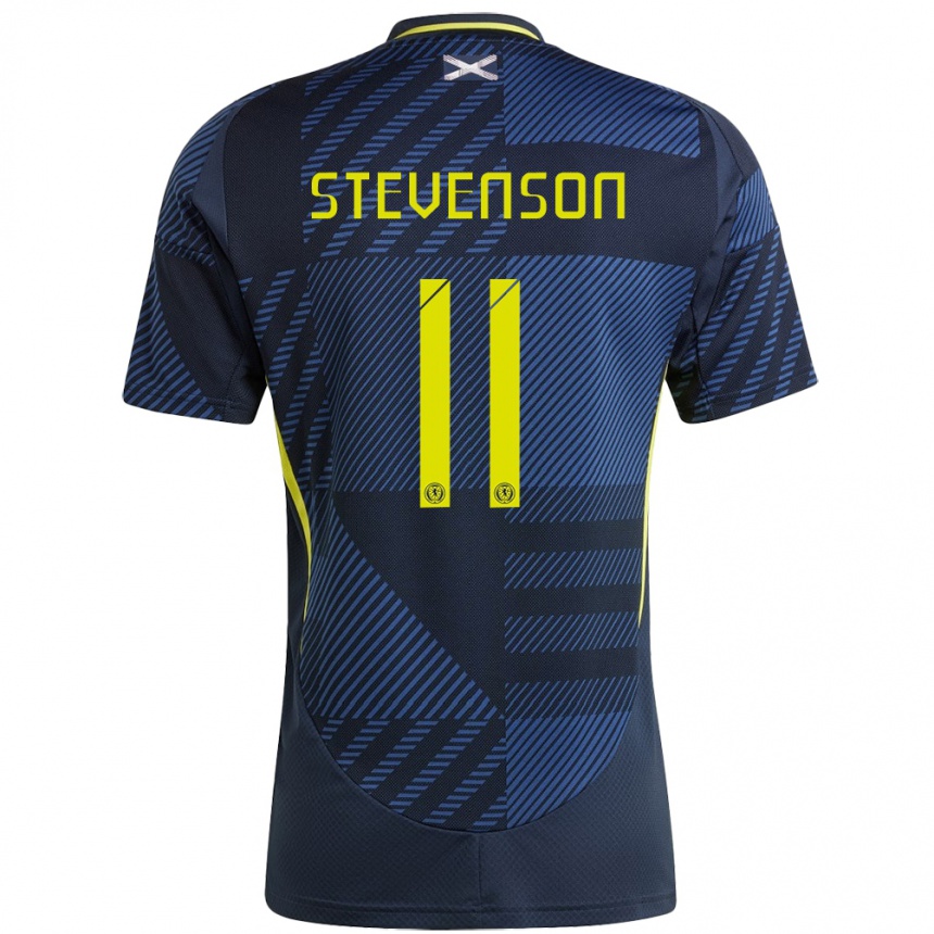 Kids Football Scotland Gus Stevenson #11 Dark Blue Home Jersey 24-26 T-Shirt