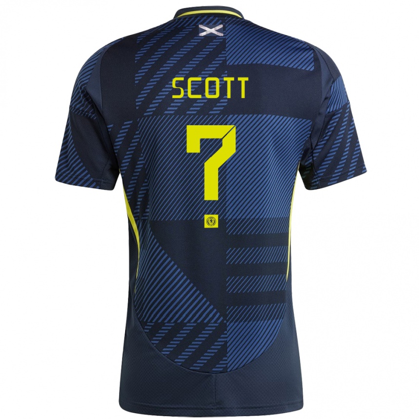 Kids Football Scotland Cameron Scott #0 Dark Blue Home Jersey 24-26 T-Shirt