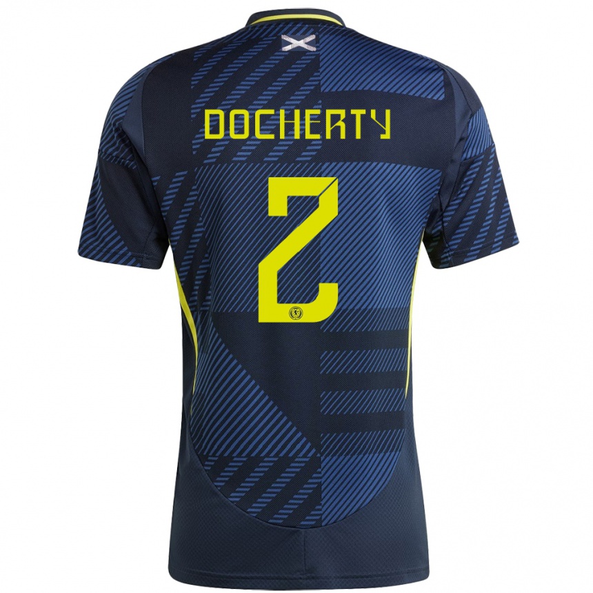 Kids Football Scotland Nicola Docherty #2 Dark Blue Home Jersey 24-26 T-Shirt