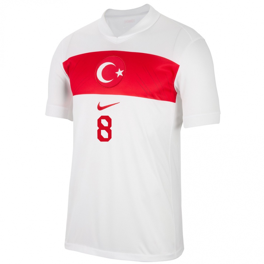 Kids Football Turkey Arda Güler #8 White Home Jersey 24-26 T-Shirt