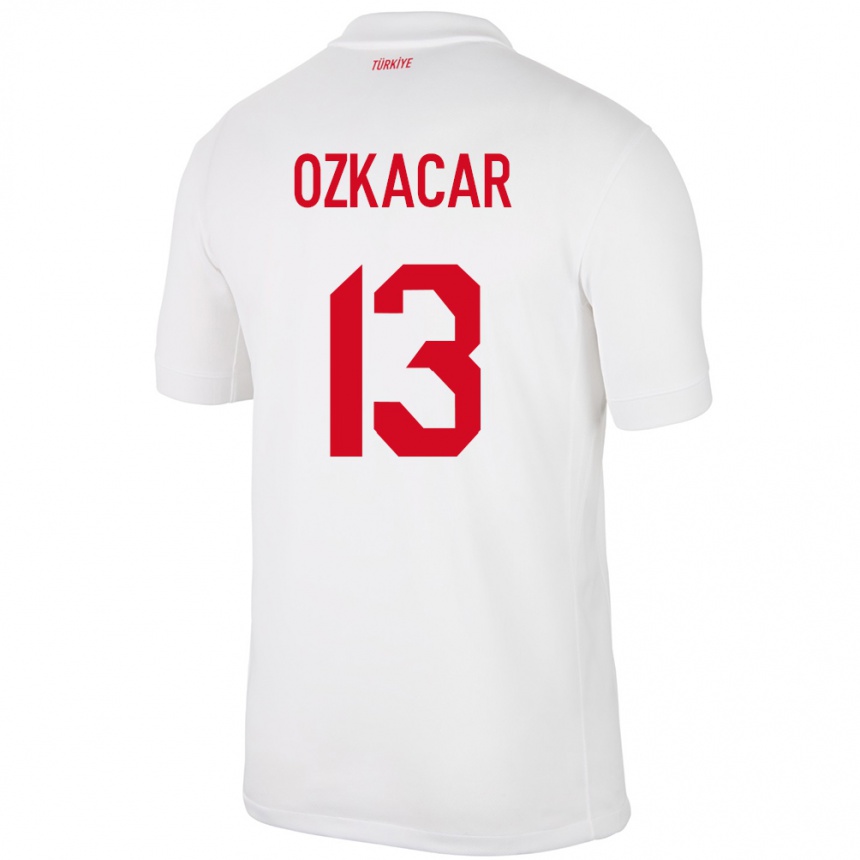 Kids Football Turkey Cenk Özkacar #13 White Home Jersey 24-26 T-Shirt